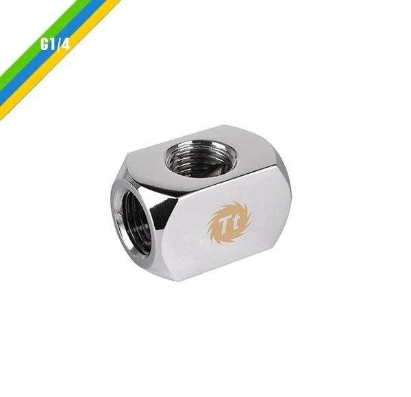 Thermaltake Pacific 4-Way G1/4 Connector Block - Chrome - وصلات أنابيب